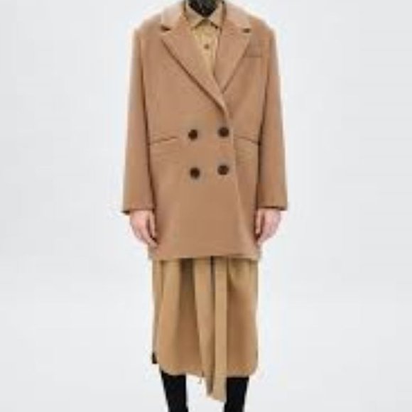 LAST ❤️NWT ZARA CAMEL MASCUINE COAT - Picture 5 of 16